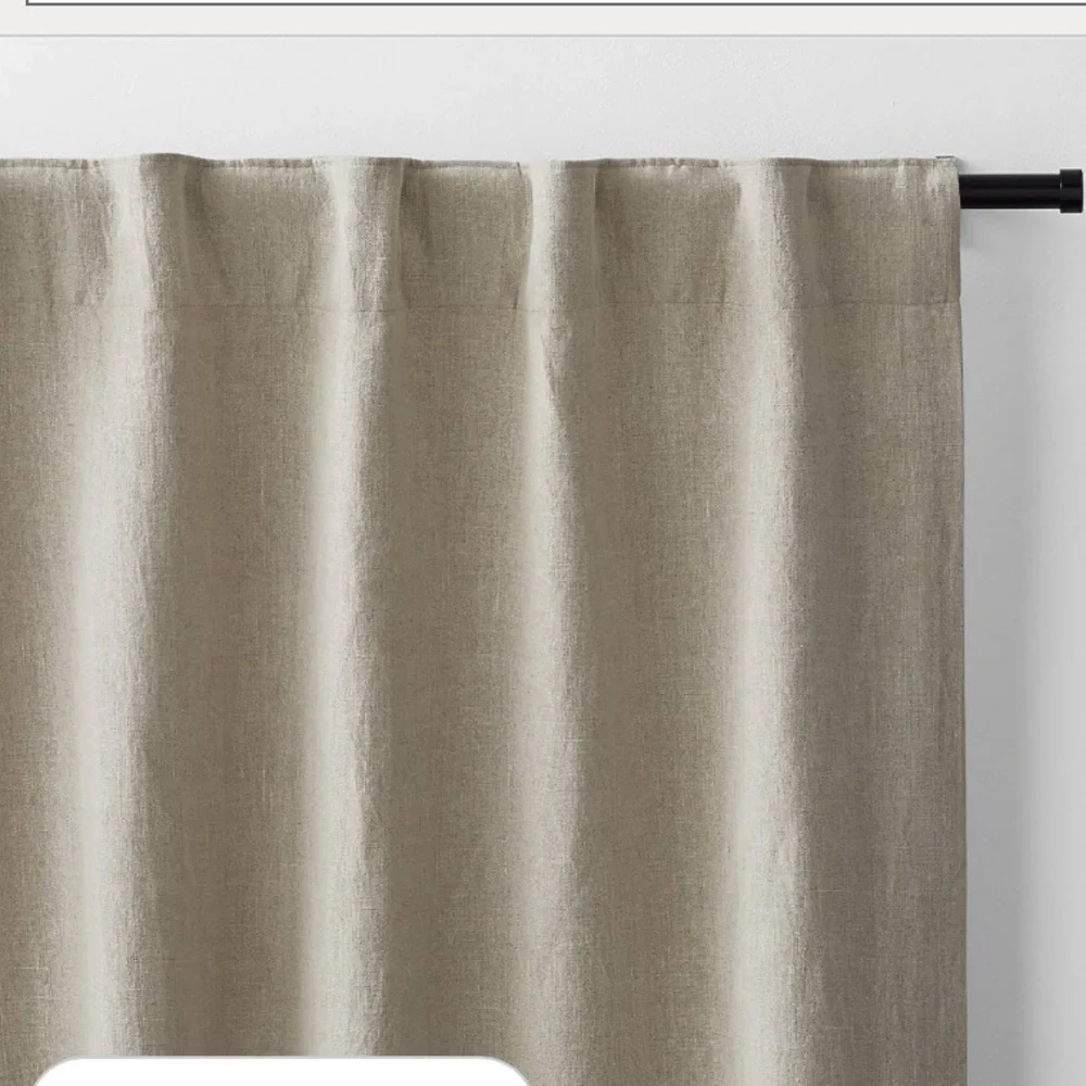 CRATE & BARREL EUROPEAN FLAX CERTIFIED LINEN LINED DRAPERY SET OF 2 - 52 x …